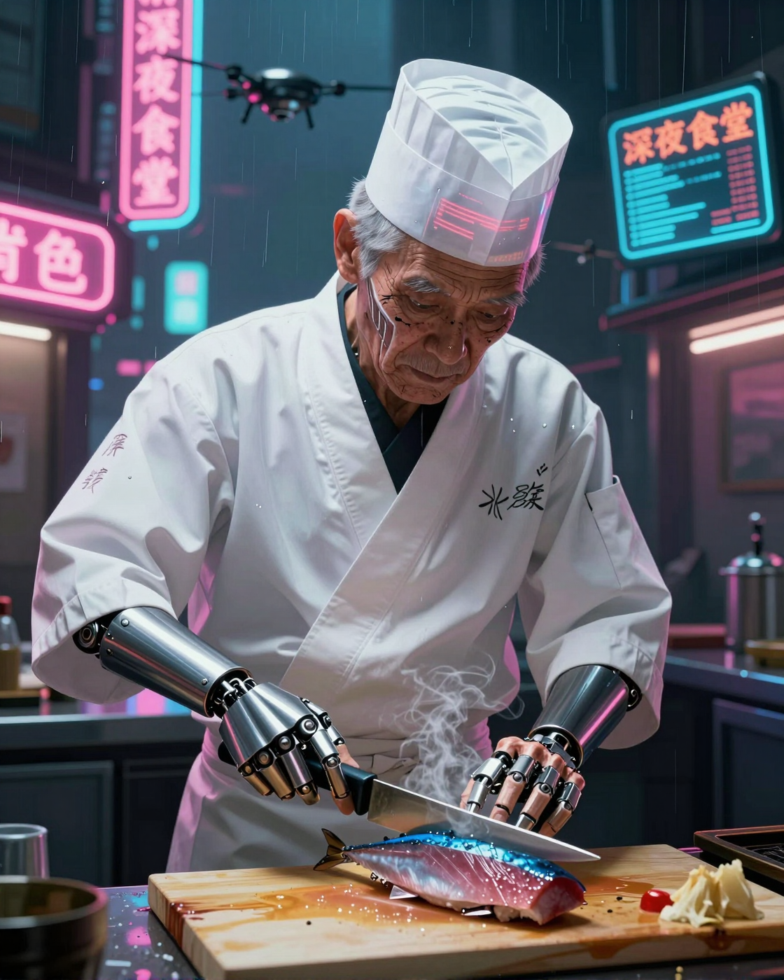 ZSky AI — cyberpunk sushi chef