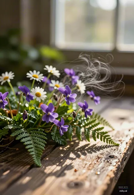 A photorealistic macro shot capturing the delicate interaction between organic matter and natural forces, centered on a…