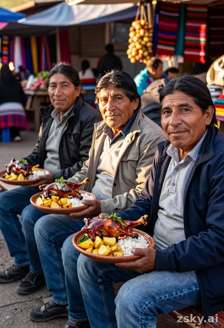 A photorealistic digital painting in the style of a candid street photograph, capturing a lively group of three individuals…