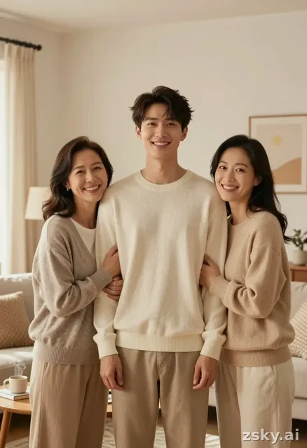 A photorealistic portrait capturing an intimate and heartwarming family moment, rendered in a realistic style with high…