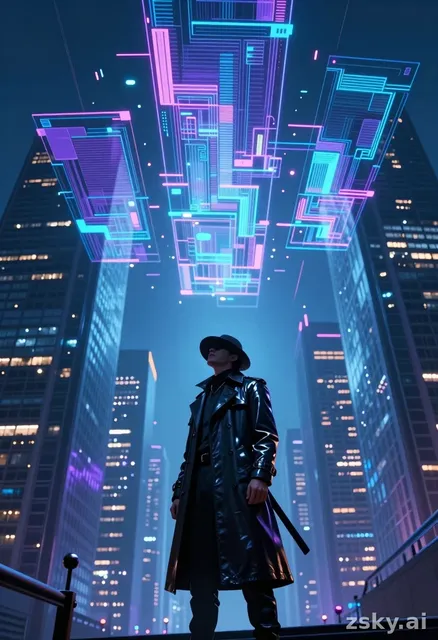 A cinematic story of a lone traveler in a futuristic city, ultra realistic, same character, same outfit, consistent style…