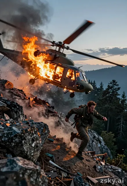 A dynamic, high-octane action sequence rendered in the style of a gritty, realistic blockbuster film, capturing a moment of…
