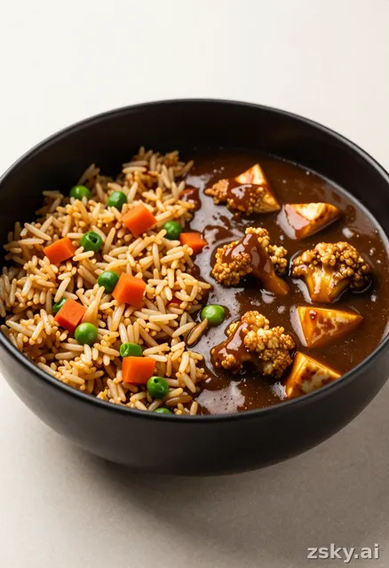A high-resolution, photorealistic food photography shot designed for professional food delivery platforms, captured in a…