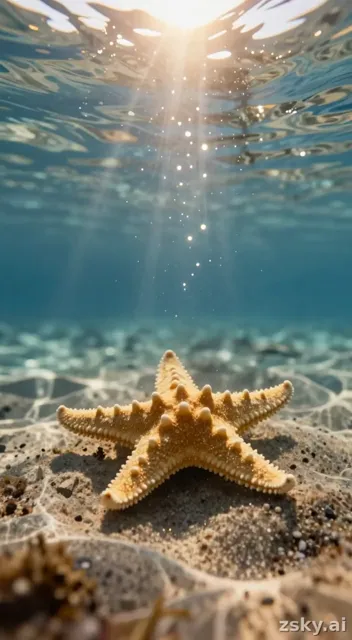 Gentle underwater water flow with floating particles.