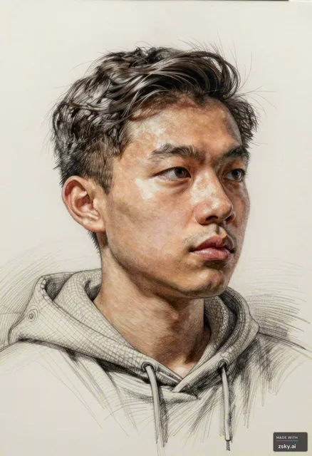 A photorealistic digital recreation of a hand-drawn sketch brought to life with hyper-detailed realism, maintaining the…