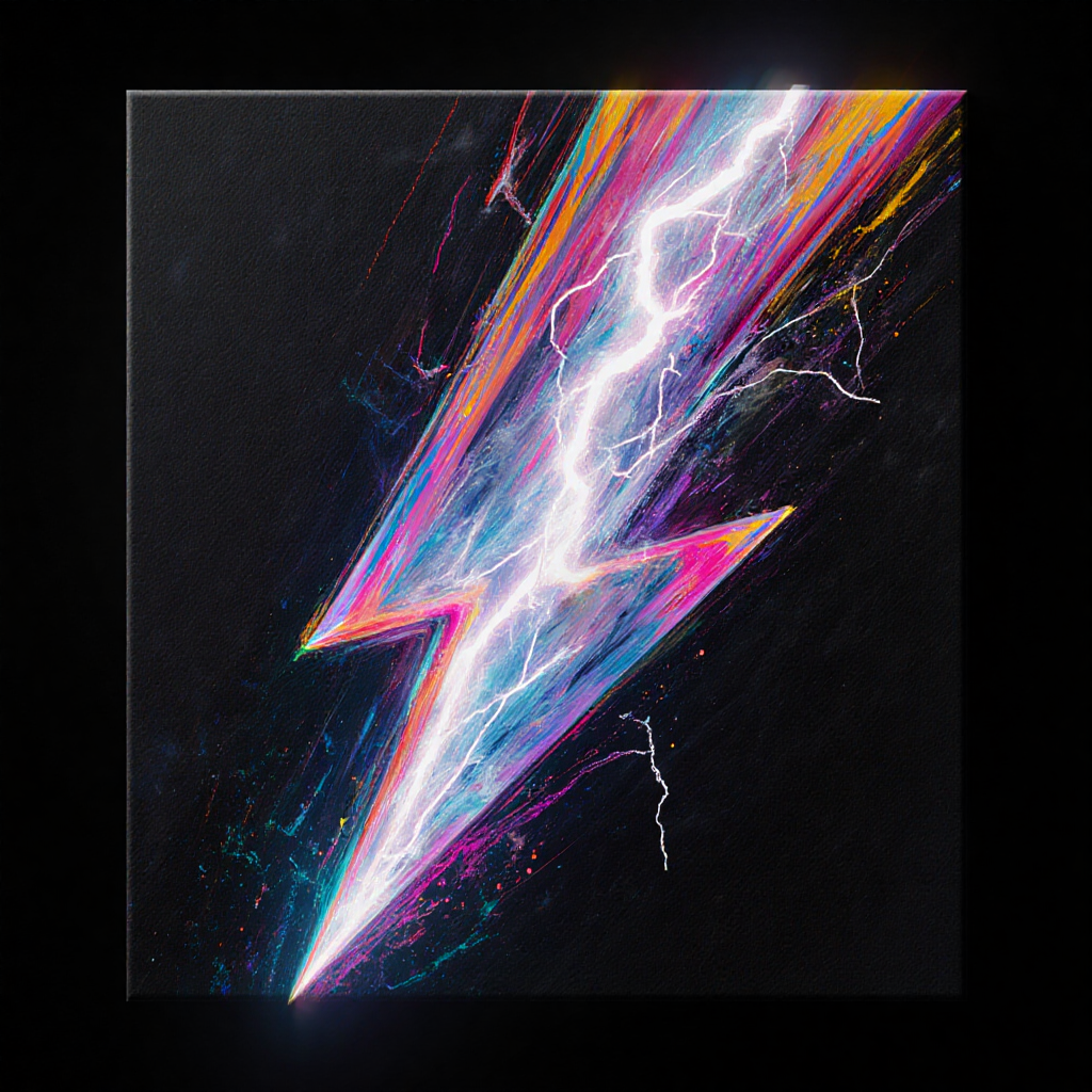 lightning bolt striking canvas creating instant artwork — ZSky AI