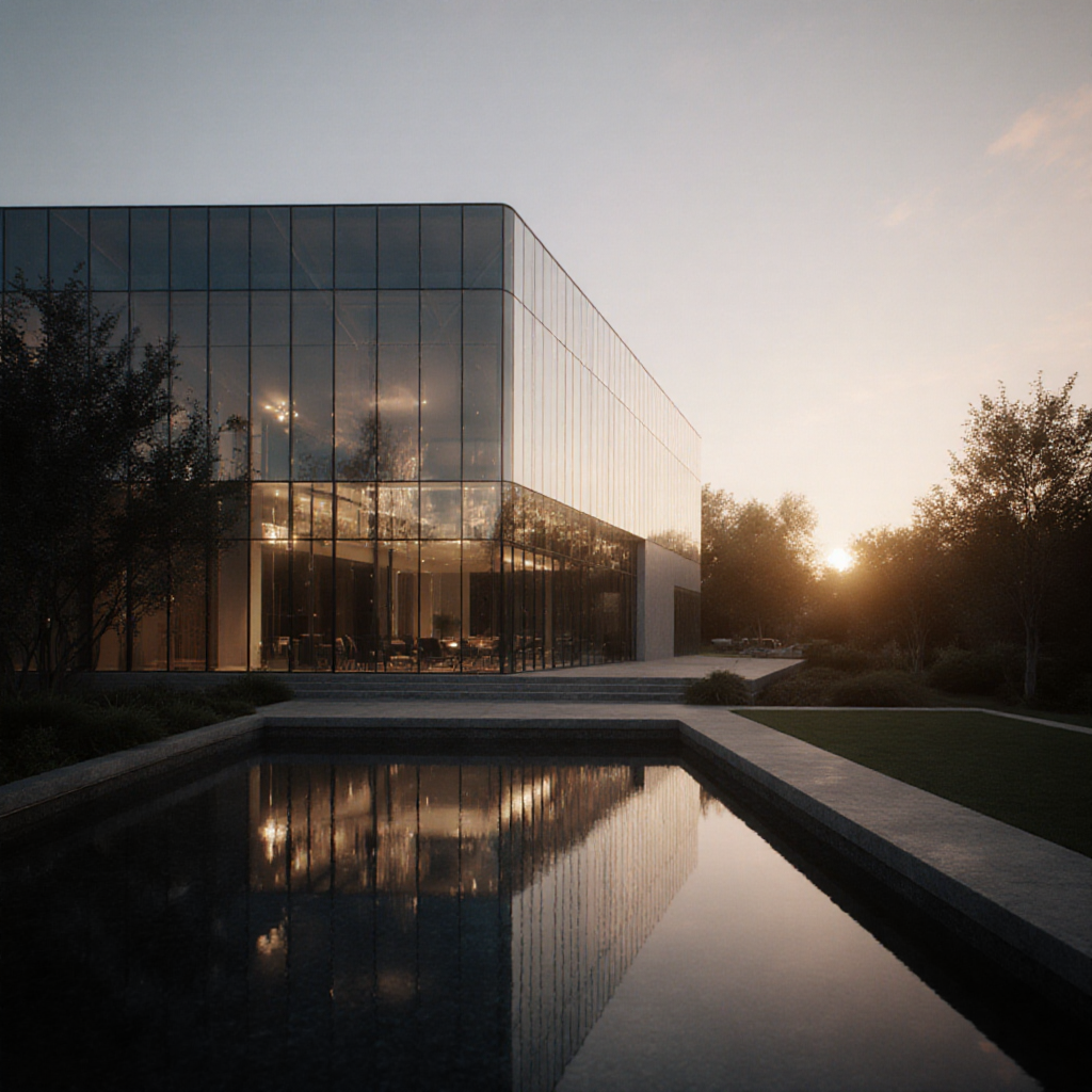 photorealistic architectural visualization at golden hour — ZSky AI