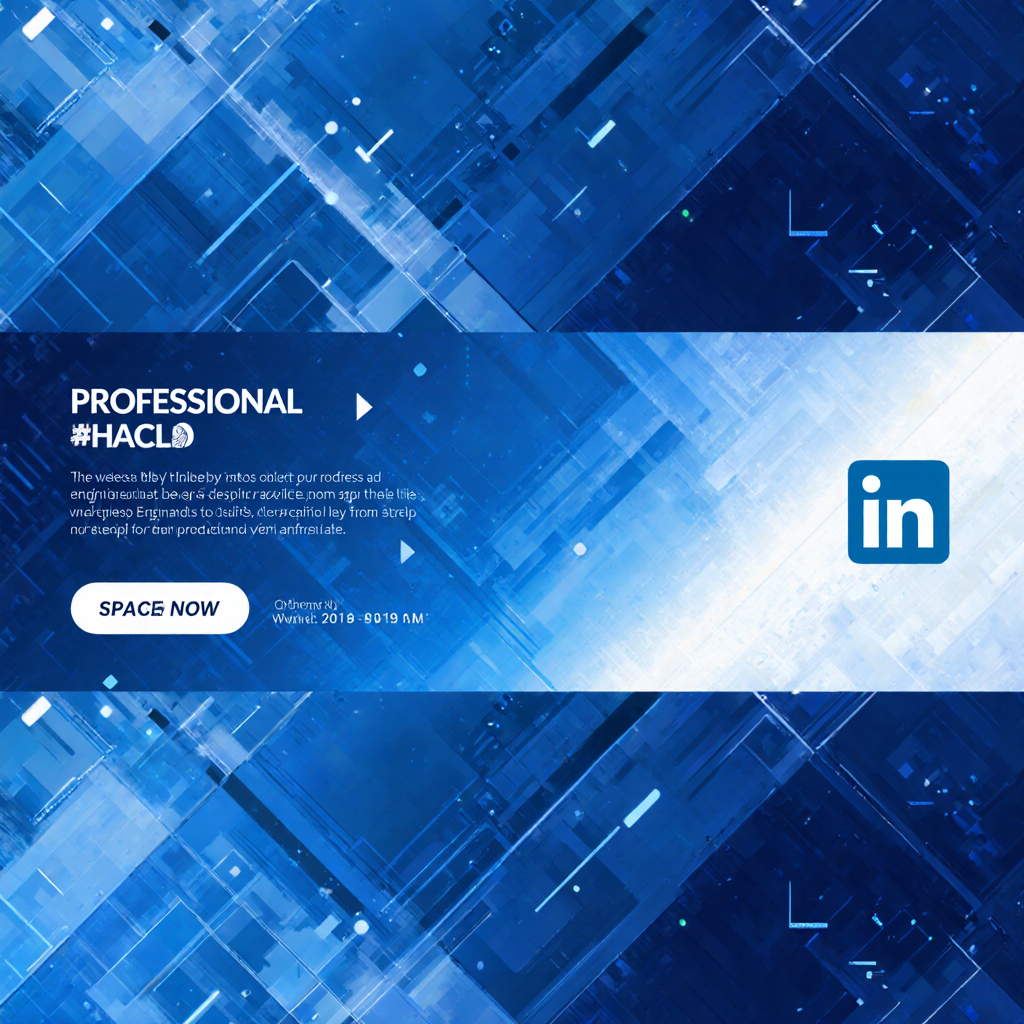 AI-generated professional LinkedIn banner with geometric blue design