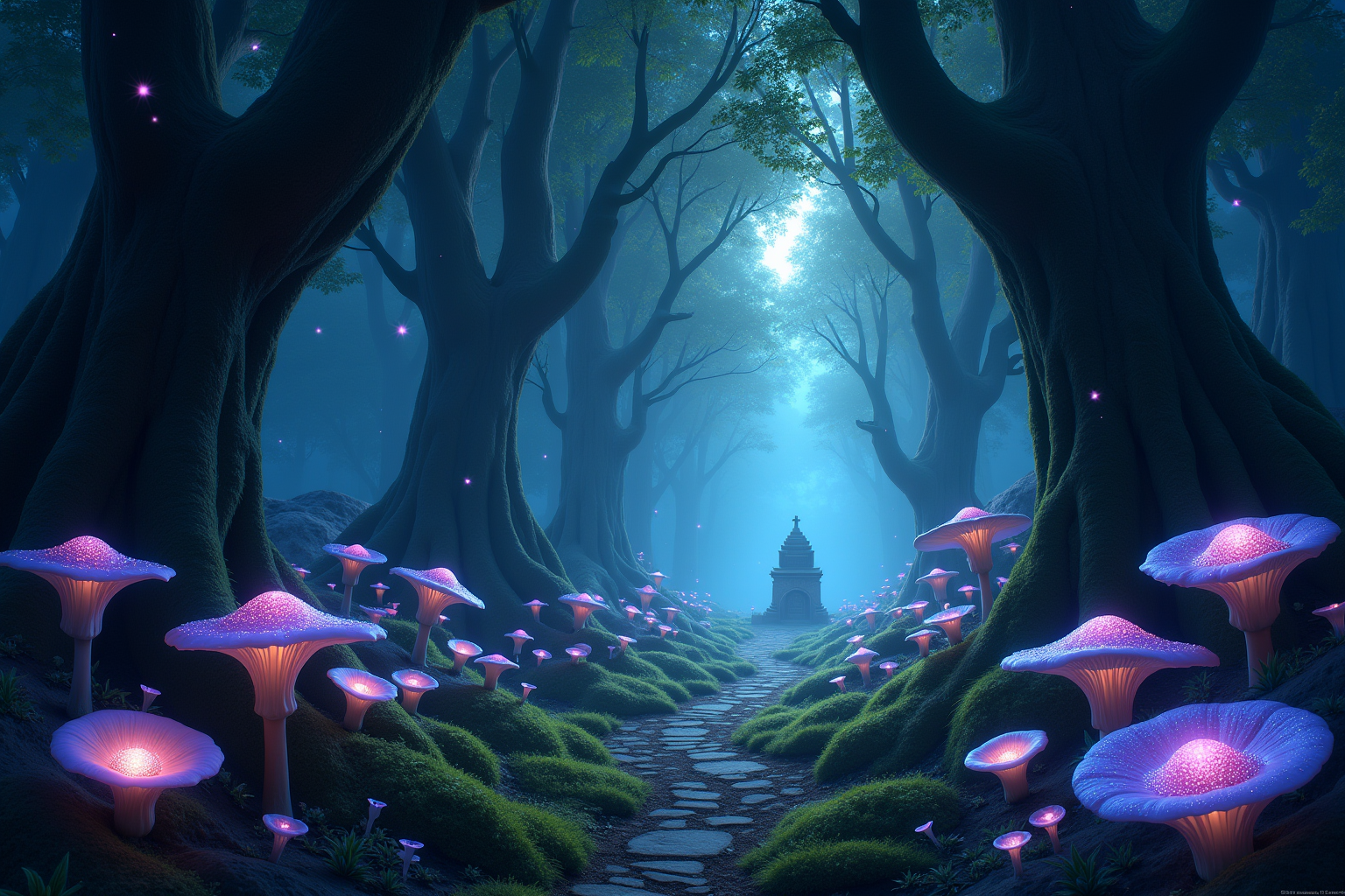 AI-generated bioluminescent enchanted forest — ZSky AI