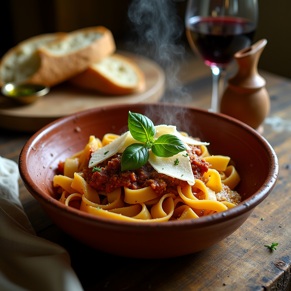 AI-generated rustic Italian pasta food photography — ZSky AI