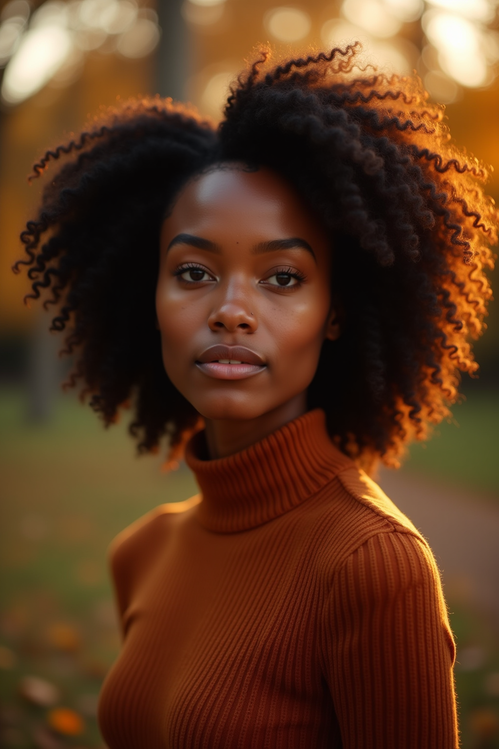 AI-generated portrait of a young woman in golden hour lighting — ZSky AI