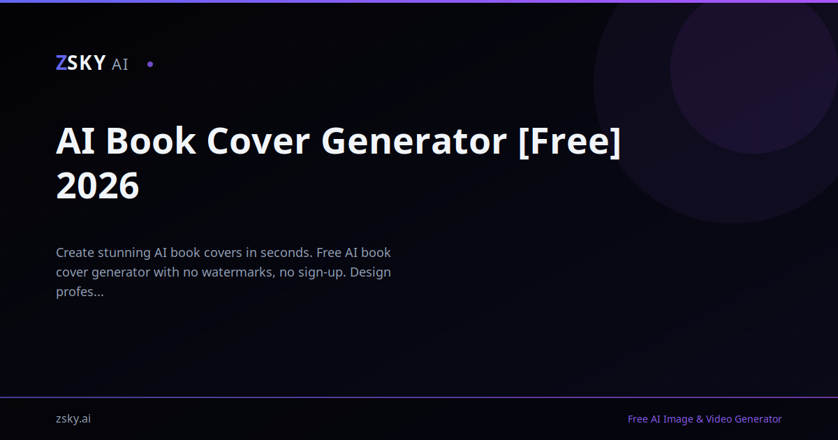 Free AI Book Cover Generator [Kindle Ready] | ZSky AI