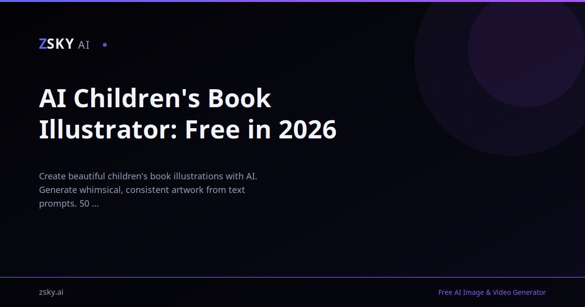 AI Children's Book Illustrator: Free in 2026 | ZSky AI