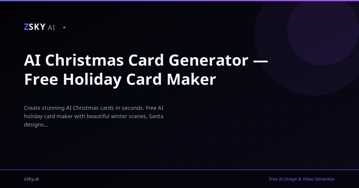 Christmas card with snowy winter scene and decorated tree — ZSky AI