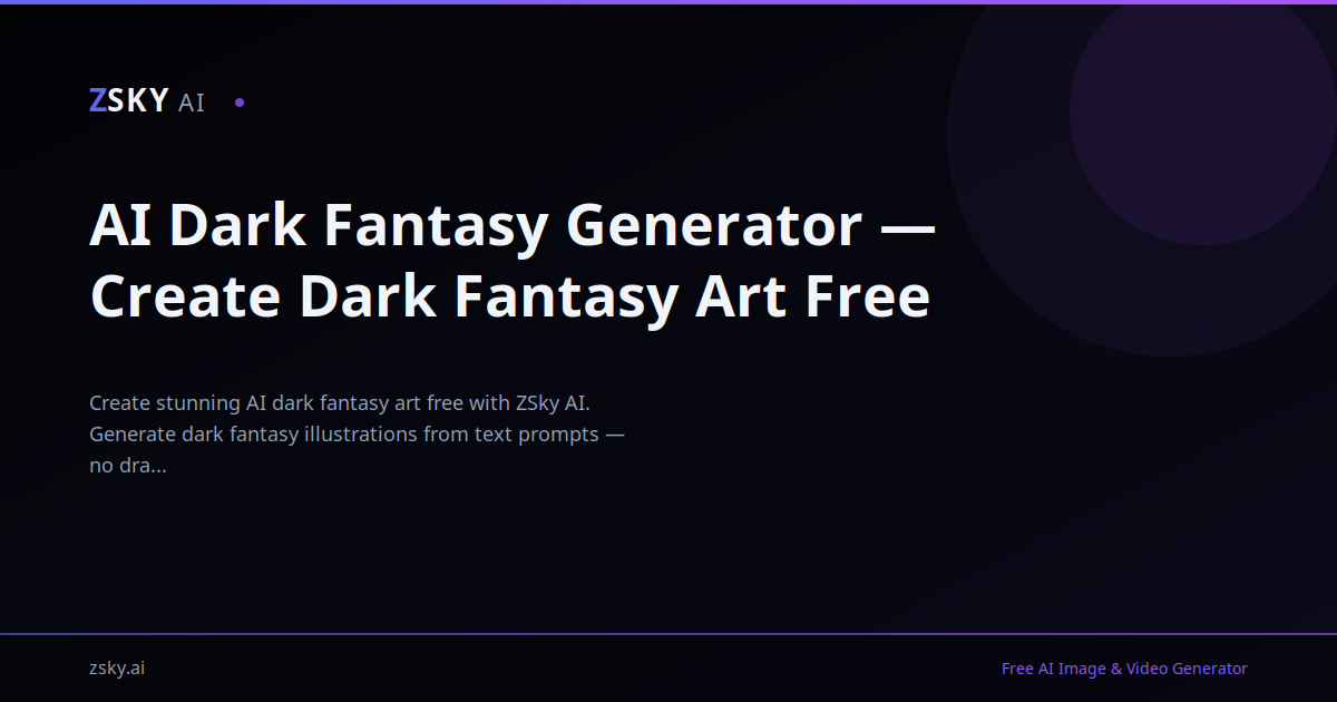 AI Dark Fantasy Generator — Create Dark Fantasy Art Free