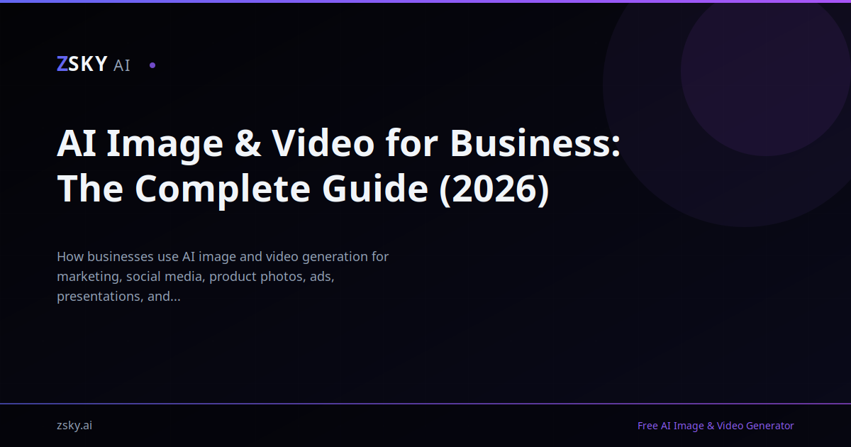 AI Image Generation for Business: Complete 2026 Guide | ZSky AI