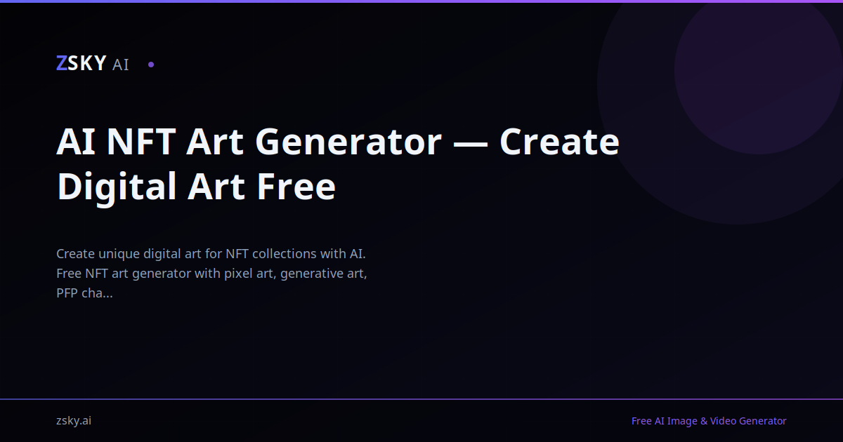 AI NFT Art Generator — Create Digital Art Free | ZSky AI