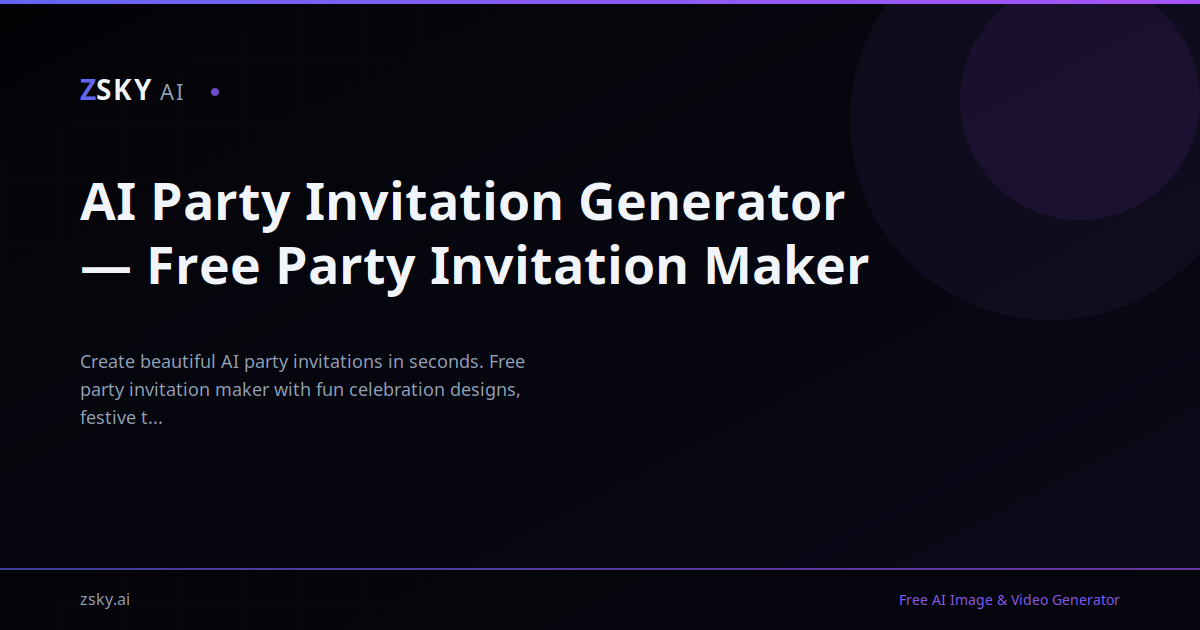 AI Party Invitation Generator — Free Party Invitation Maker