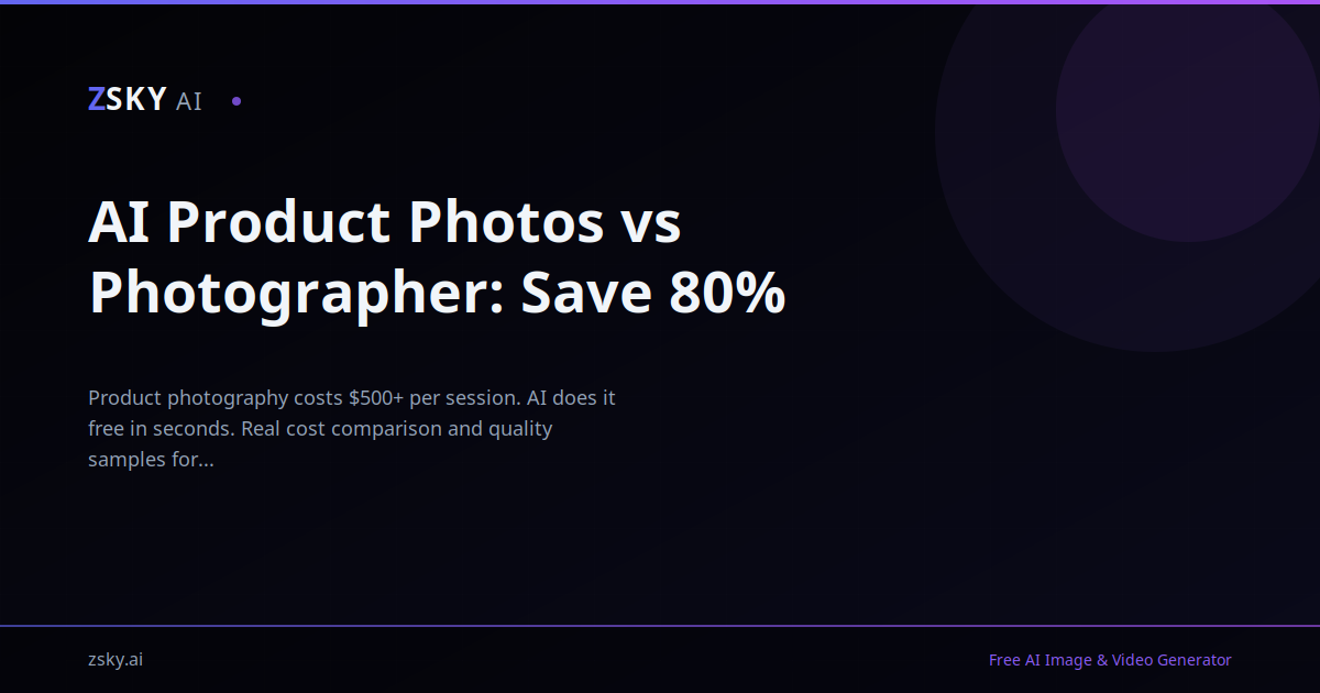 AI Product Photos vs Photographer: 2026 Comparison | ZSky AI