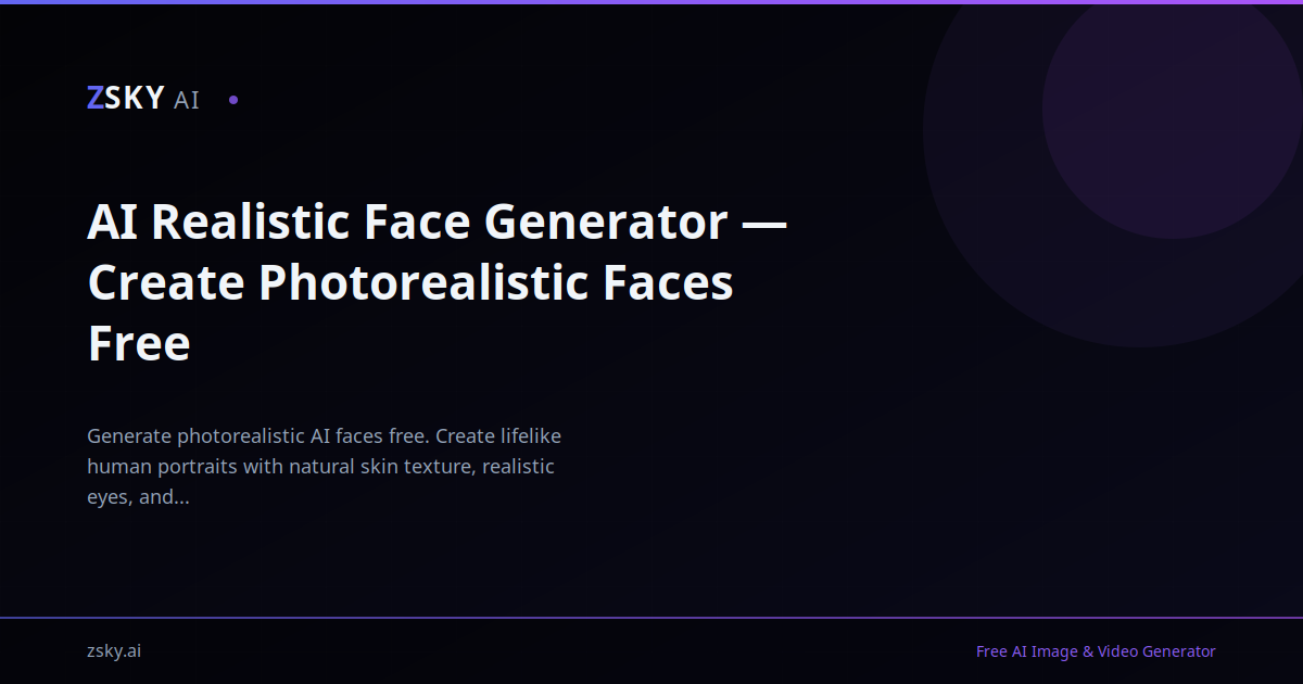AI Realistic Face Generator — Create Photorealistic Faces Free