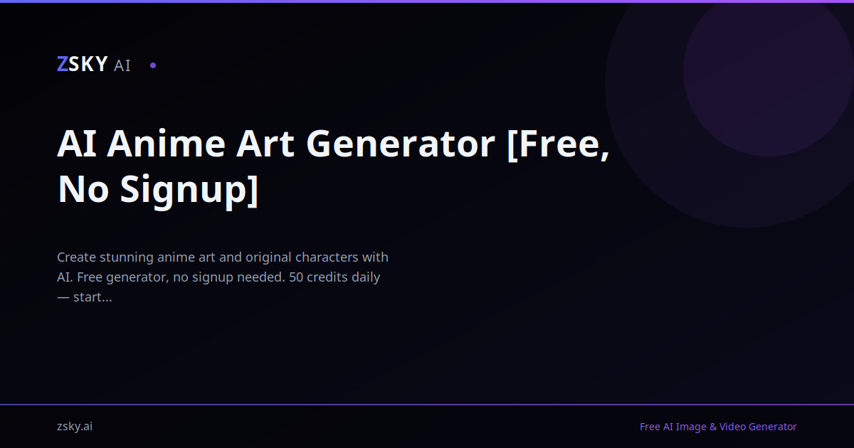 AI Anime Art Generator Free No Signup ZSky AI AI Anime Art Generator Free No Signup ZSky AI