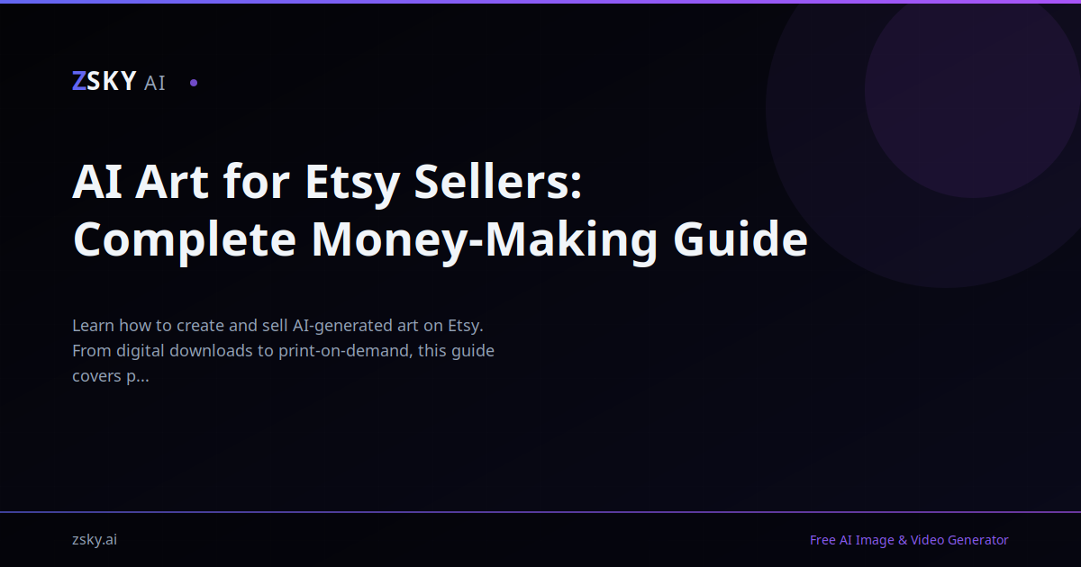 AI Art for Etsy Sellers: Start Selling in 2026 (Legal) | ZSky AI