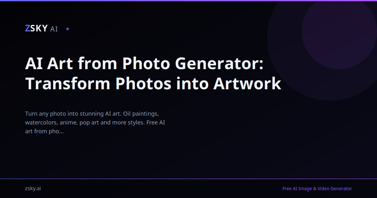 AI Art from Photo Generator: Transform Photos into Artwork | ZSky AI