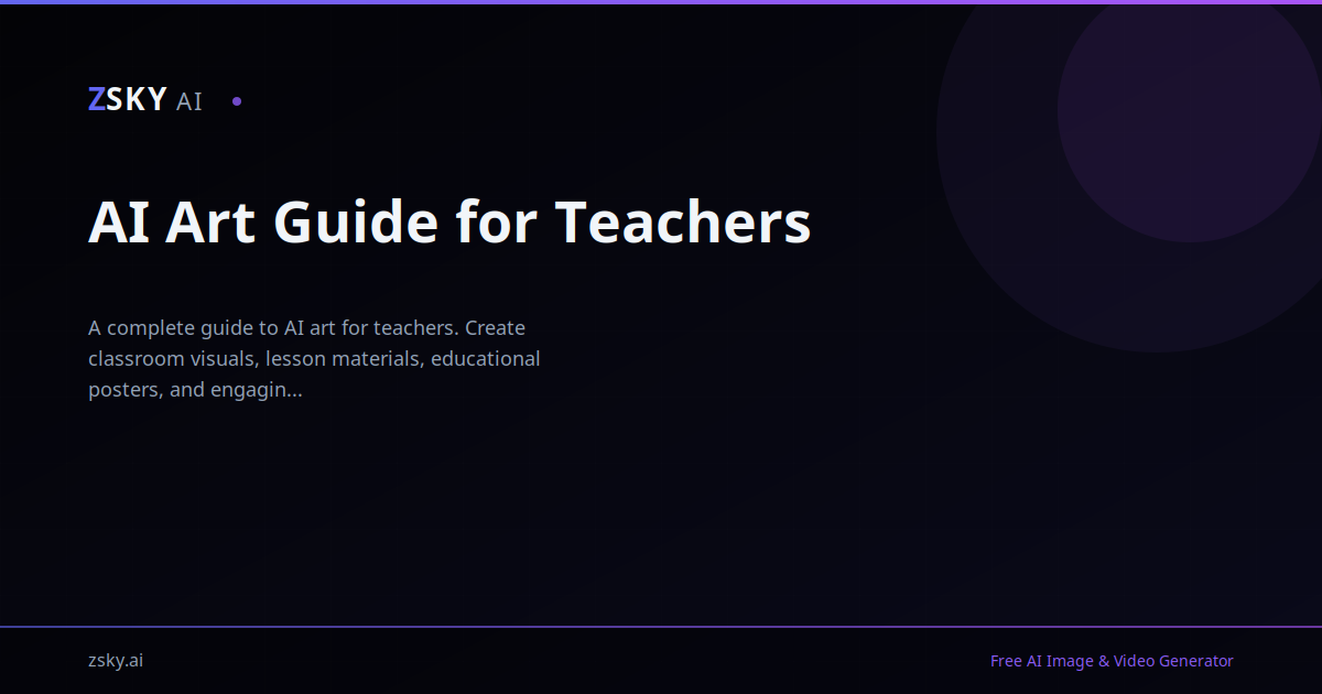 AI Art Guide for Teachers: Classroom Visuals Made Easy | ZSky AI