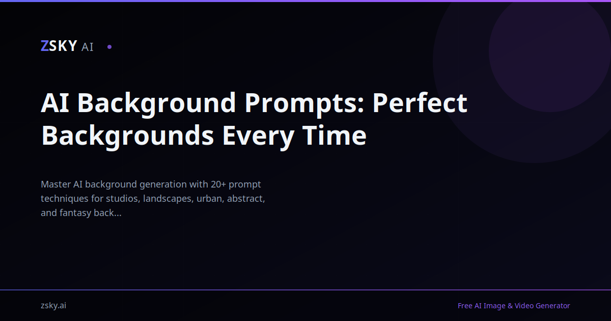 AI Background Prompts: Perfect Backgrounds Every Time | ZSky AI