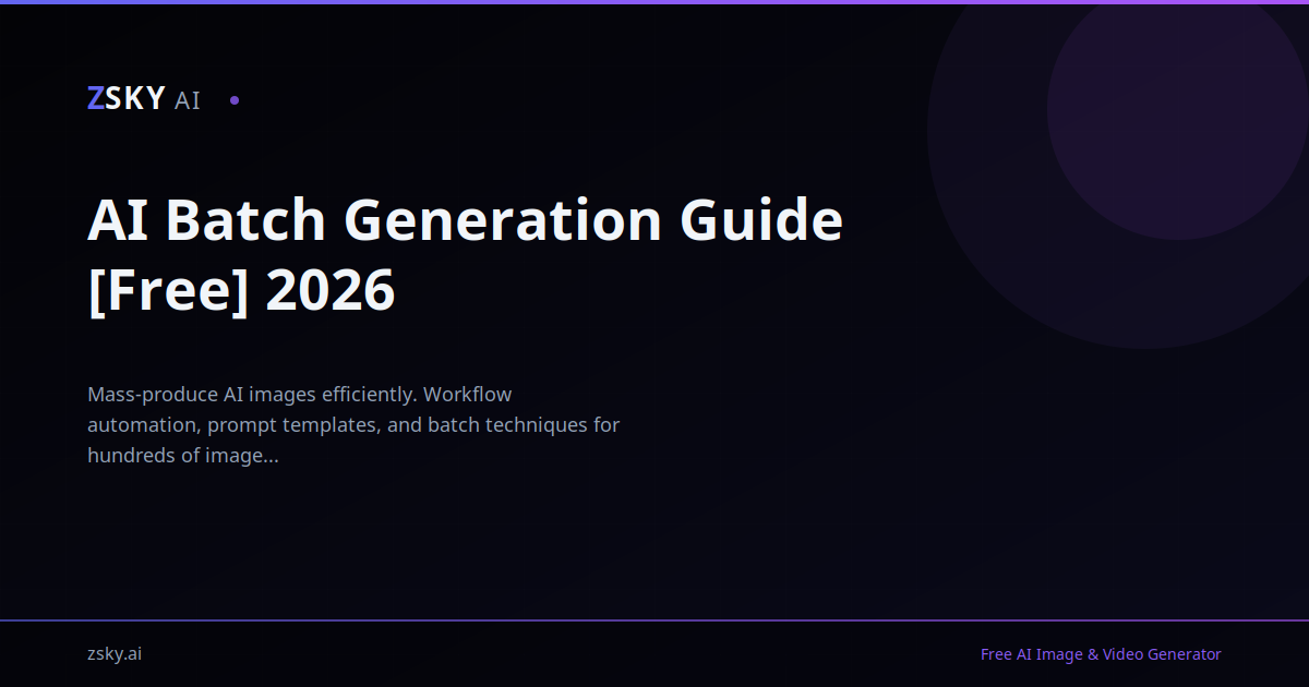 AI Batch Generation Guide: Mass-Create Images Fast