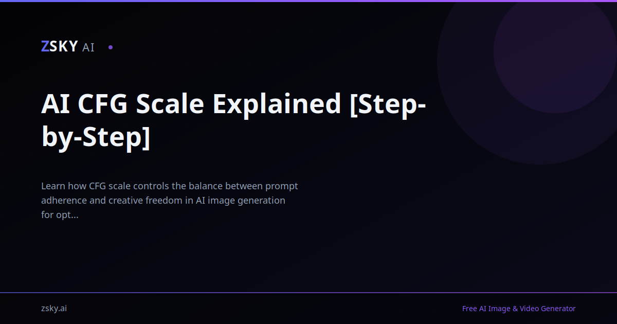 CFG Scale Explained: What It Does & Best Settings | ZSky AI