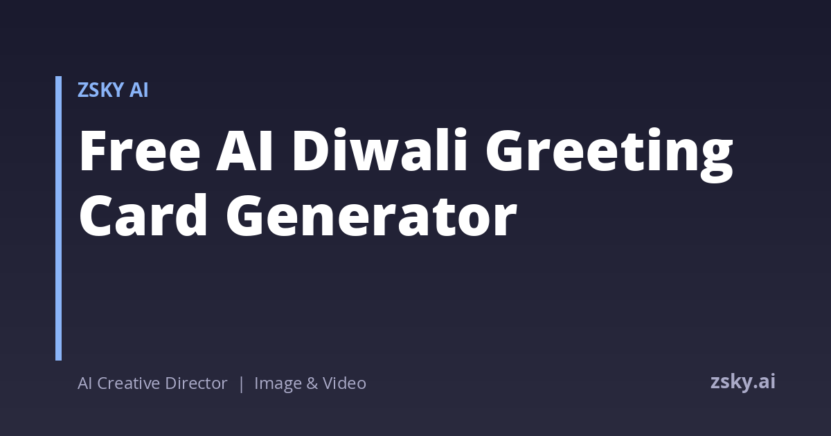 Diwali greeting card with golden diyas, rangoli patterns, and fireworks — ZSky AI