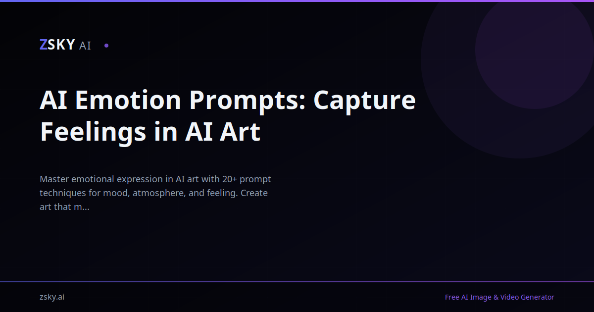 AI Emotion Prompts: Make Characters Show Real Feelings | ZSky AI