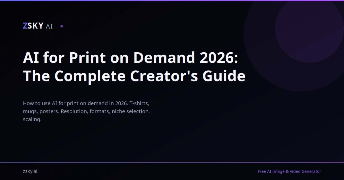 AI for Print on Demand 2026: Creator's Guide | ZSky AI