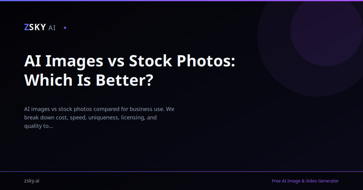 AI Images vs Stock Photos: Which Is Better? | ZSky AI