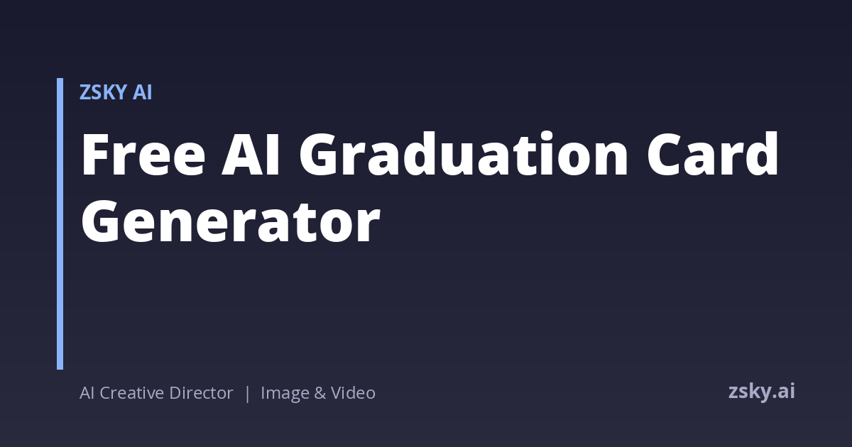 Graduation celebration card with cap, diploma, and confetti — ZSky AI