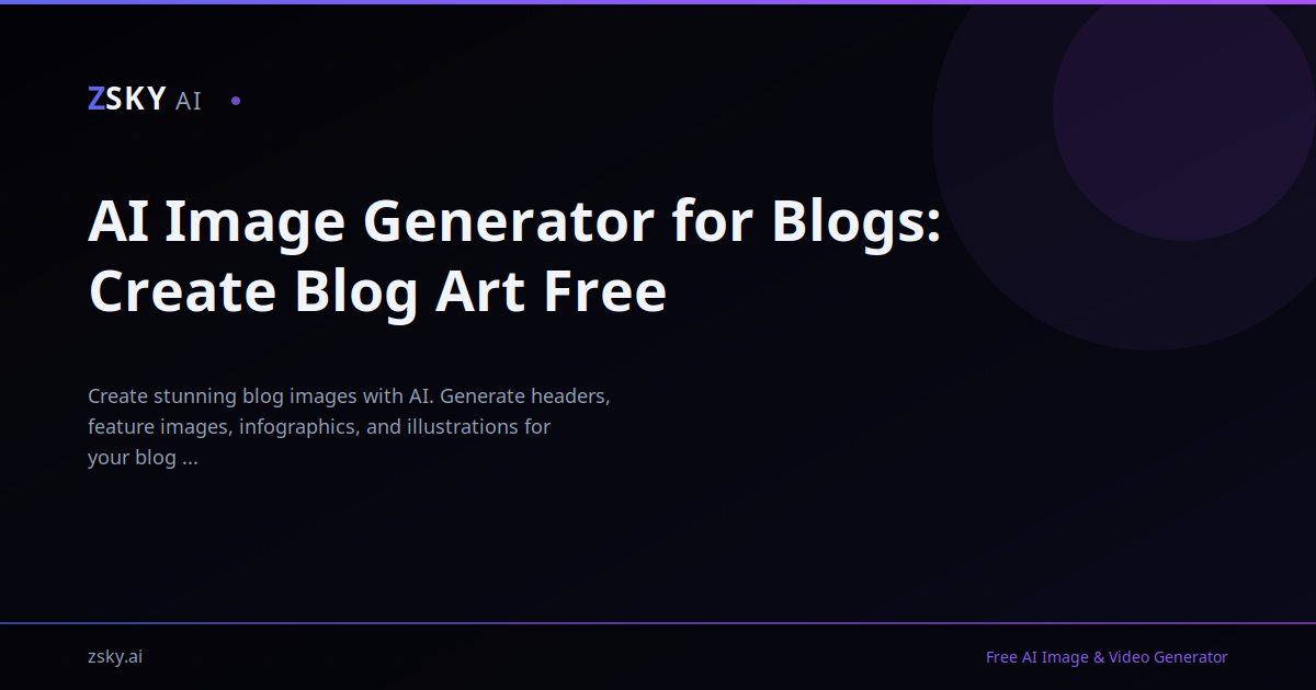 AI Images for Blog Posts: Free Custom Graphics | ZSky AI