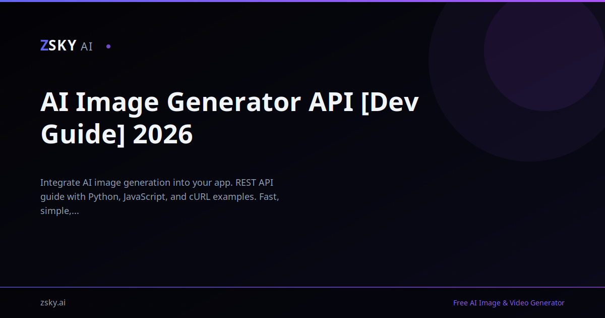 7 AI Image Generators With API Access (Developer Guide) | ZSky AI