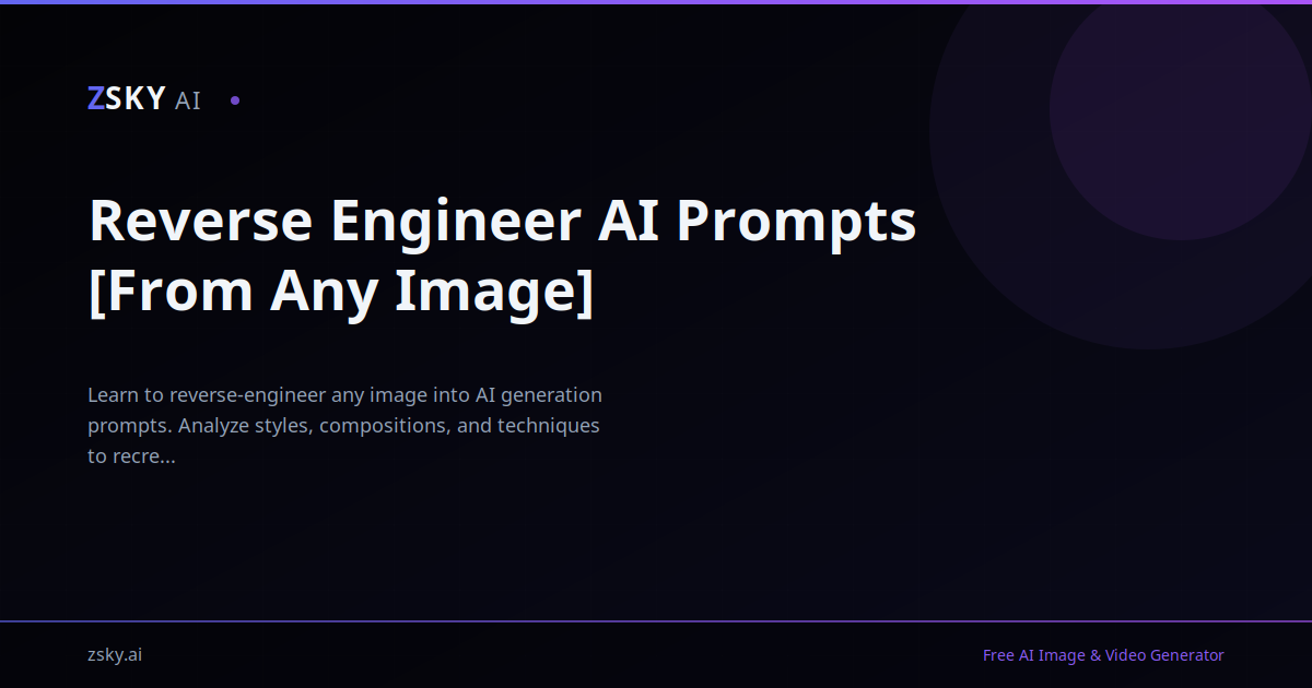 AI Image-to-Text Prompts: Reverse Engineer Any Image | ZSky AI