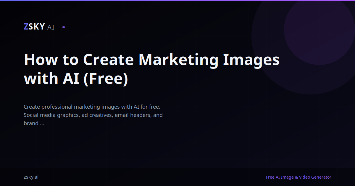 How to Create Marketing Images with AI (Free) | ZSky AI