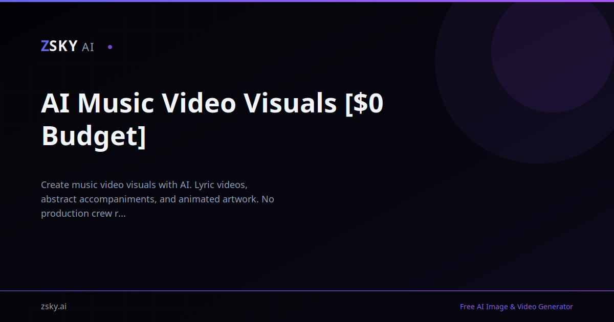 AI Music Video Visuals [$0 Budget] | ZSky AI