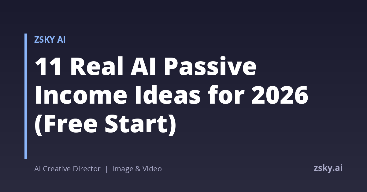 11 Real AI Passive Income Ideas for 2026 (Free Start) | ZSky AI
