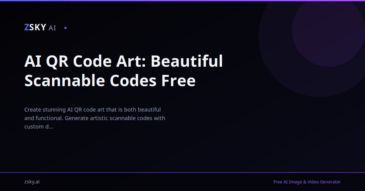 AI QR Code Art: Beautiful Scannable Codes Free | ZSky AI