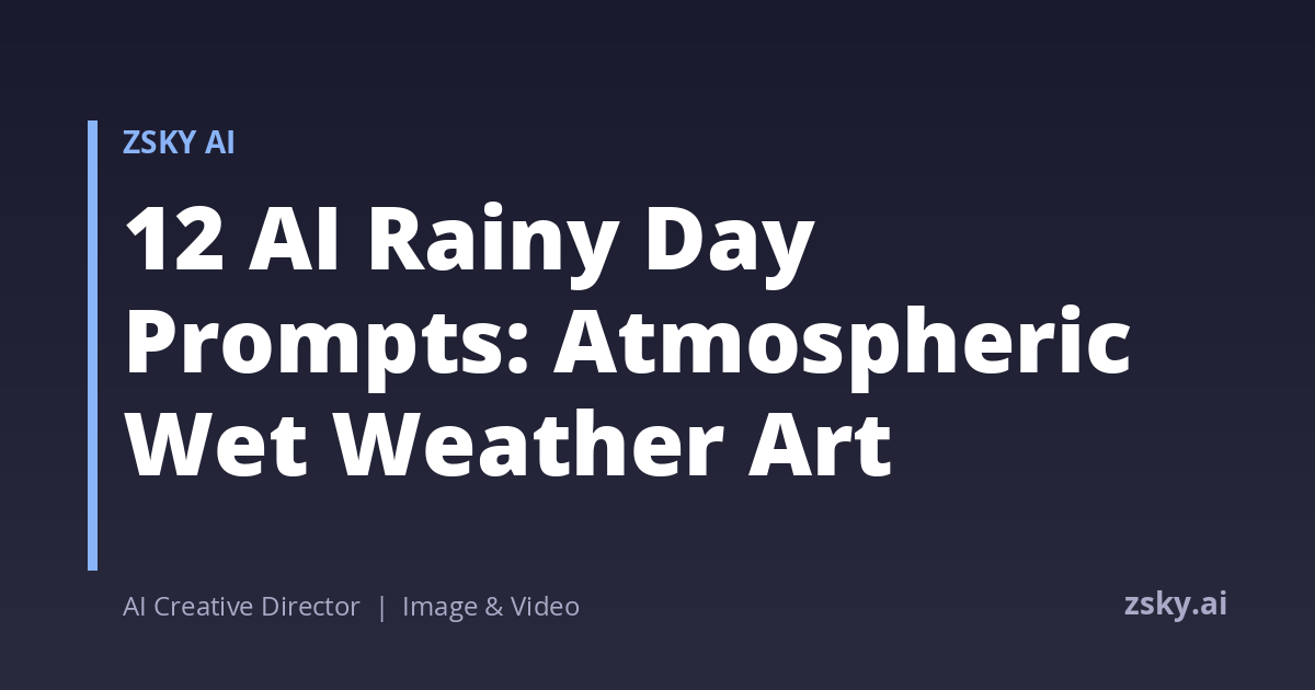 12 AI Rainy Day Prompts: Atmospheric Wet Weather Art | ZSky AI