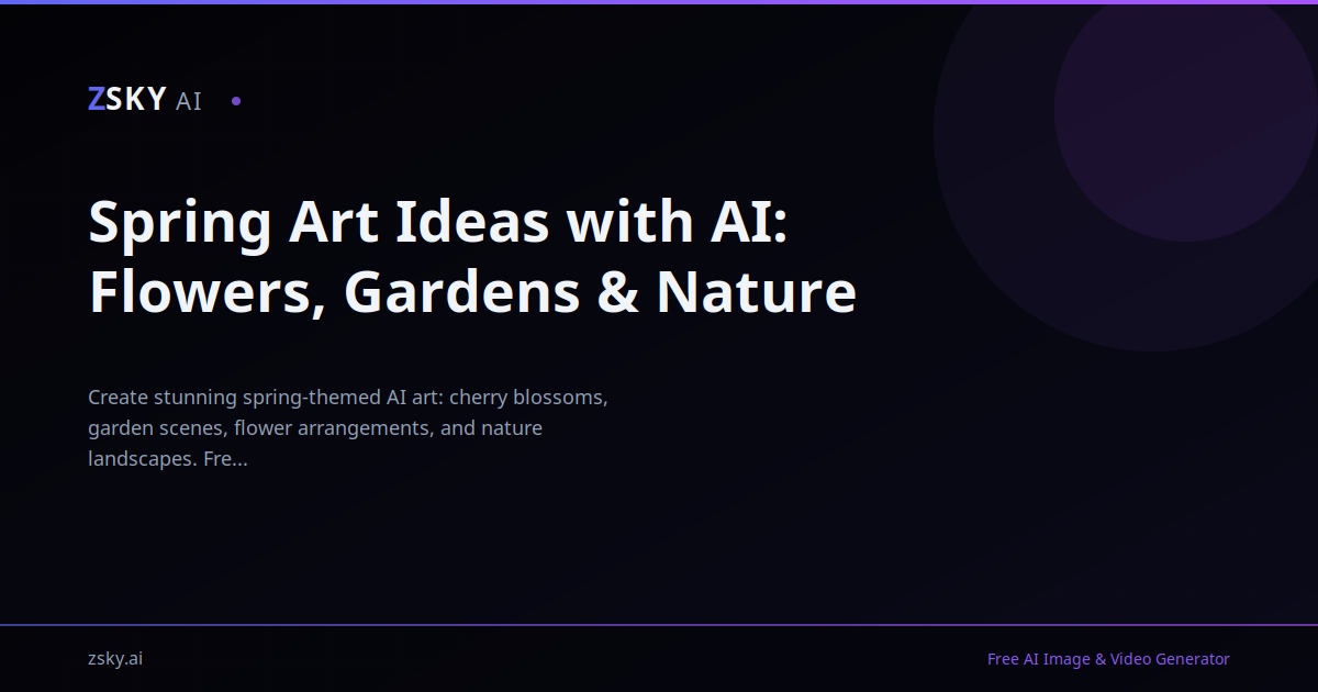Spring Art Ideas with AI: Flowers, Gardens & Nature | ZSky AI