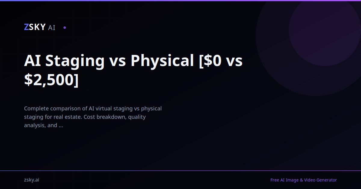 AI Staging vs Physical [$0 vs $2,500] | ZSky AI
