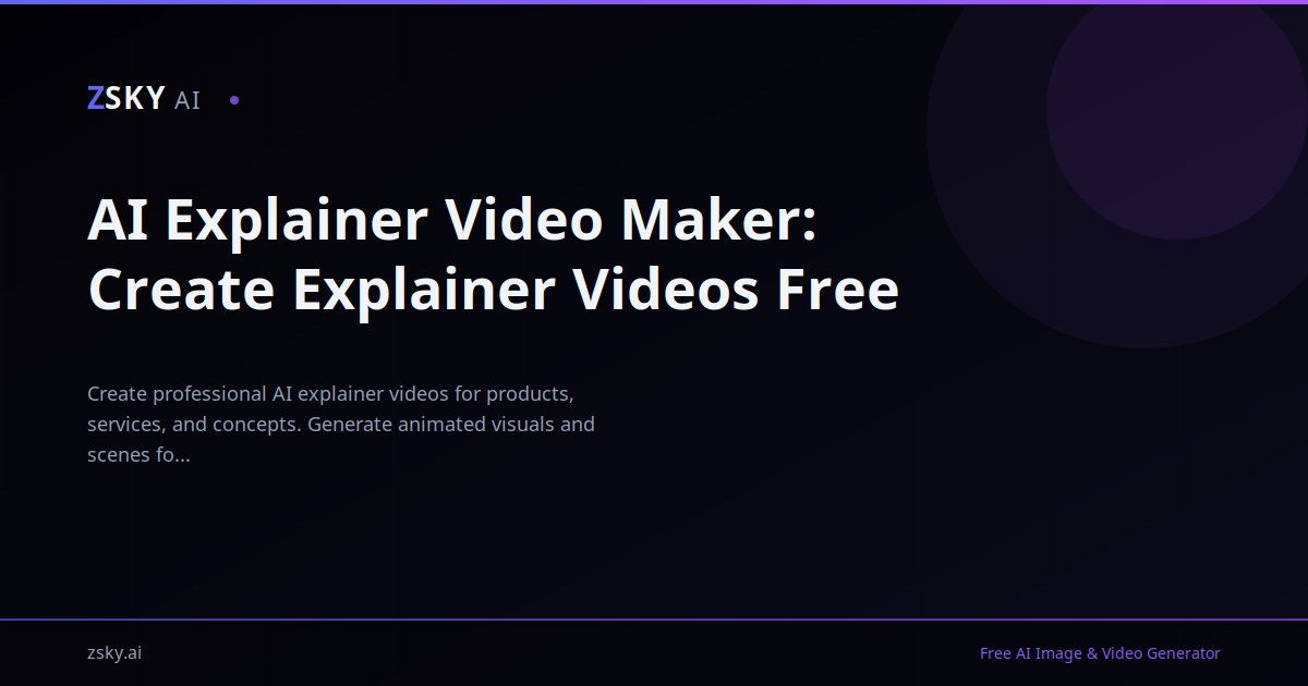 AI Explainer Video Maker: Create Explainer Videos Free | ZSky AI
