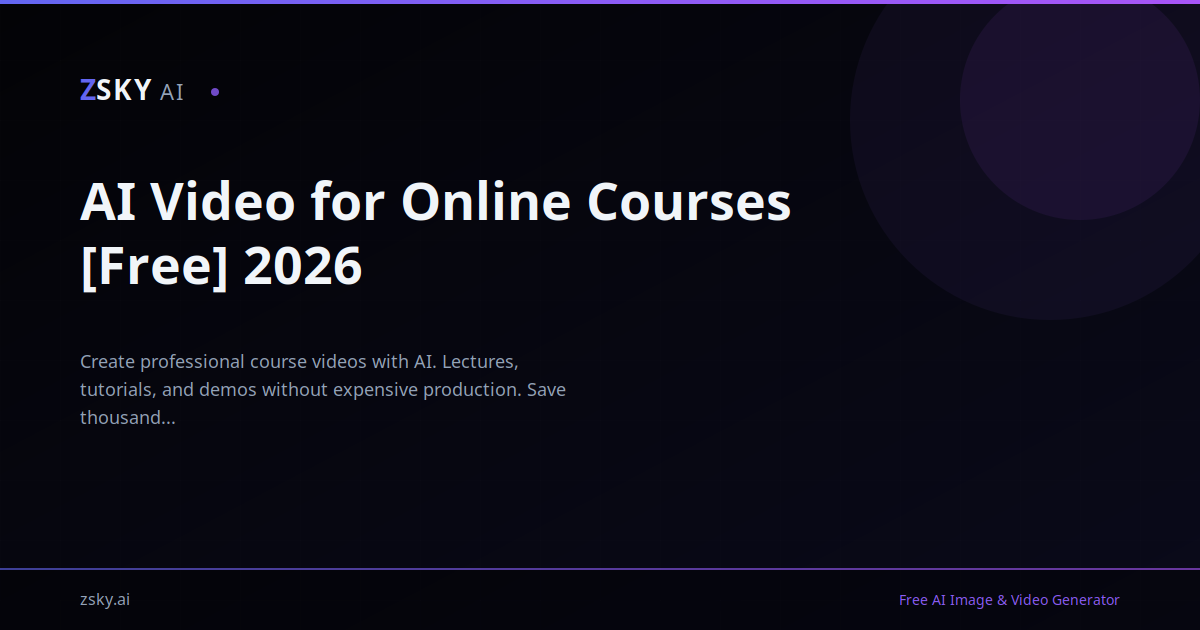 AI Video for Online Courses [Free] 2026