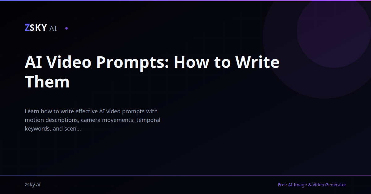50+ AI Video Prompts (Copy-Paste, Tested 2026) | ZSky AI