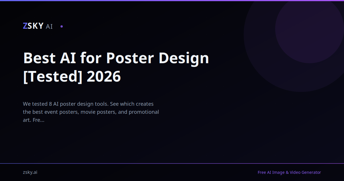 Best AI for Poster Design [Tested] 2026 | ZSky AI